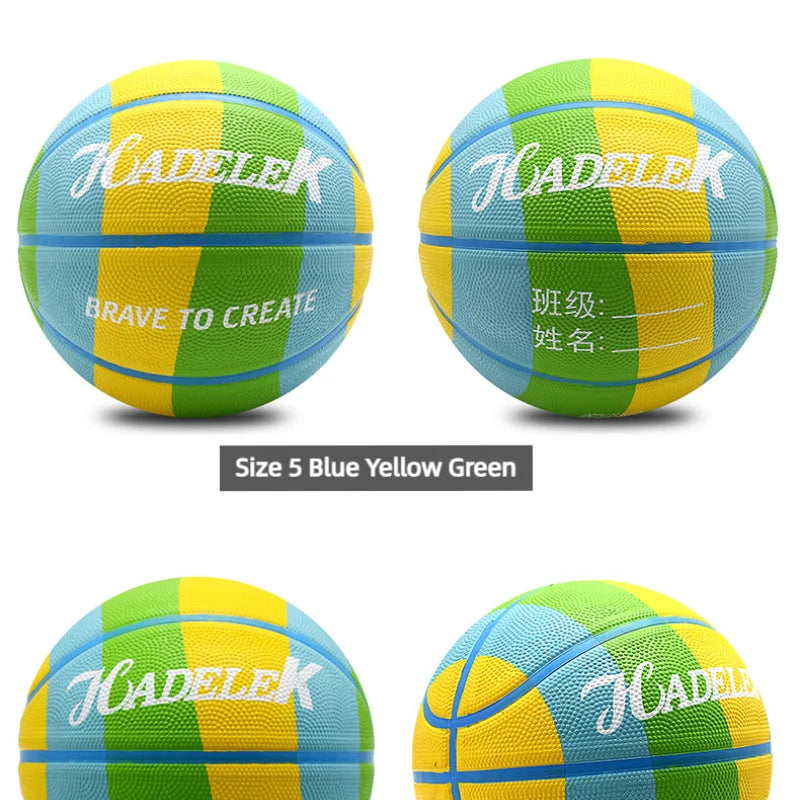 Kid Rubber Basketball Size 5 Primary School Outdoor Training Game Basketball Wear-resistant High Elasticity Good Hand Feel