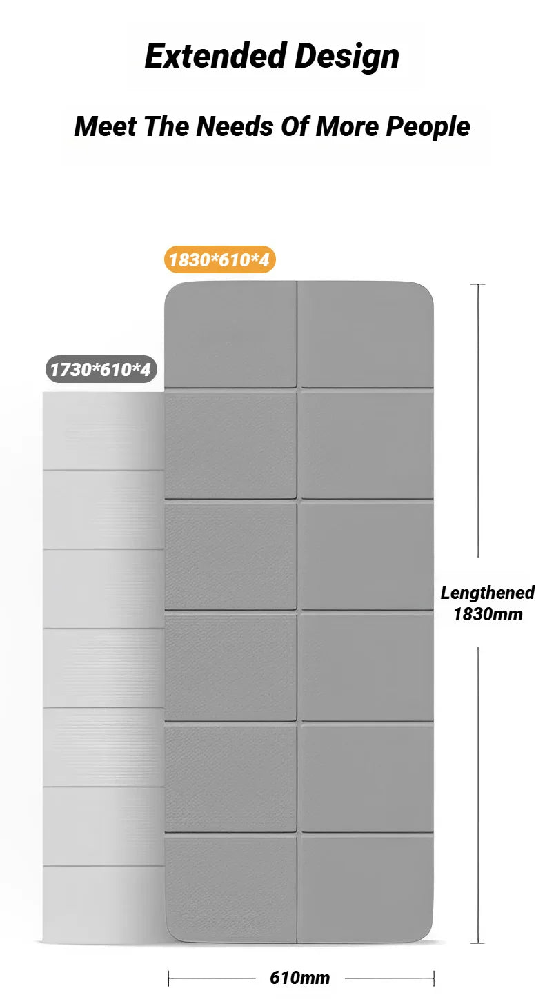 Eco-Friendly TPE Foldable Yoga Mat - Double-Sided Non-Slip Travel Exercise Mat for Pilates & Floor Workouts