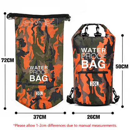 Waterproof Dry Bag Backpack - 30L/15L with Wet Separation Pocket for Kayaking, Boating, Swimming & Outdoor Sports