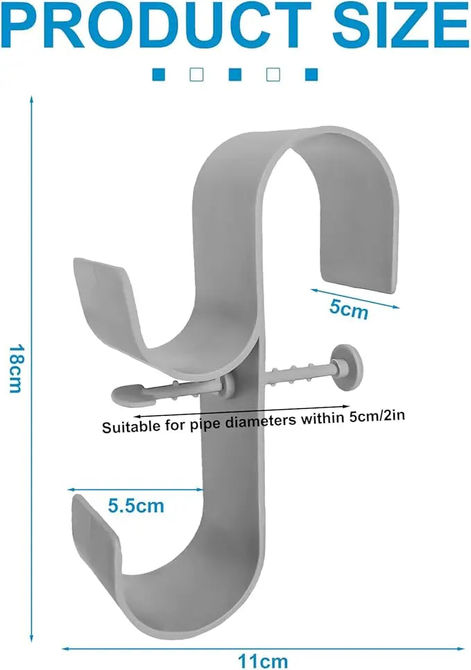 Adjustable Pool Pole Hooks - 2/3-Hook Swimming Pool Equipment Hanger for Telescopic Skimmer Poles and Pool Accessories