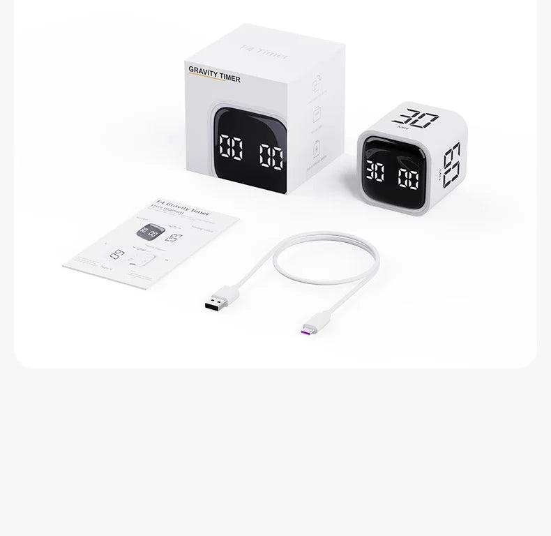 Digital Flip Timer with Vibration and Sound Alerts - 5-60 Minute Countdown