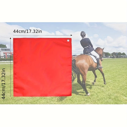 Retractable Horse Training System - Heavy-Duty Telescopic Pole with Quick-Release Hook and Red/White Flag - Portable Equipment for Dressage, Show Jumping, and Cross-Country - Beginner-Friendly