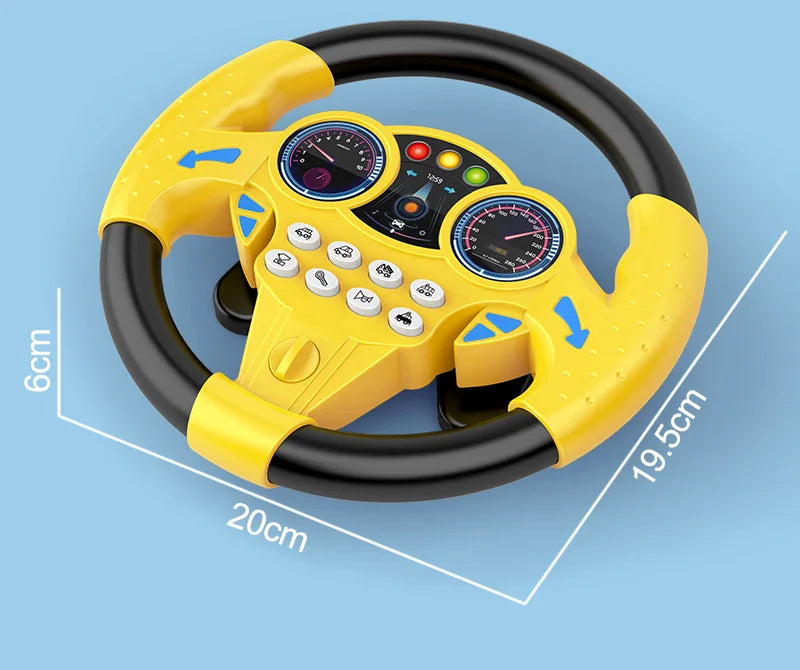 Kids Interactive Steering Wheel Toy - Educational Stroller Copilot with Sound Effects