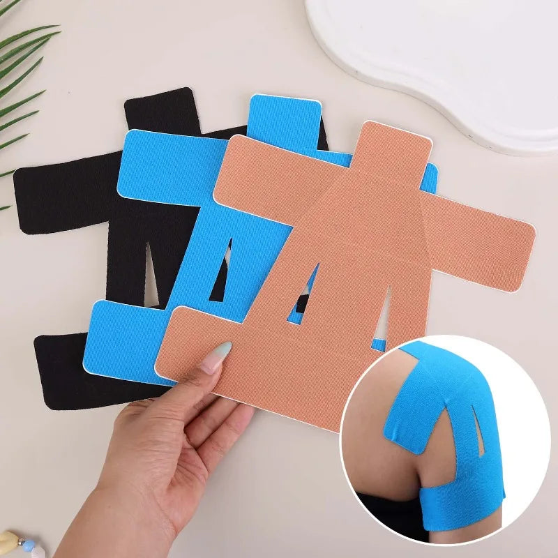 Precut Kinesiology Shoulder Tape - Waterproof & Breathable Elastic Sports Tape for Pain Relief & Muscle Support