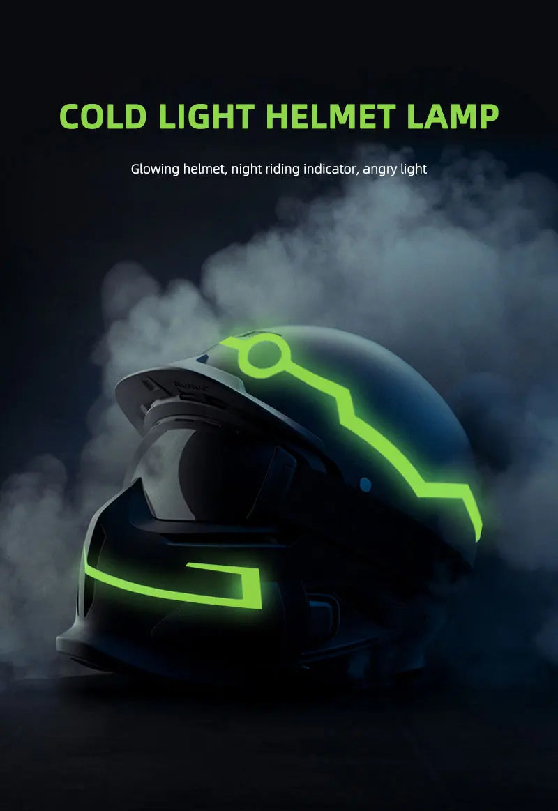 LED Motorcycle Helmet Warning Light Strip - Waterproof EL Cold Light Sticker with 4 Flashing Modes for Night Riding