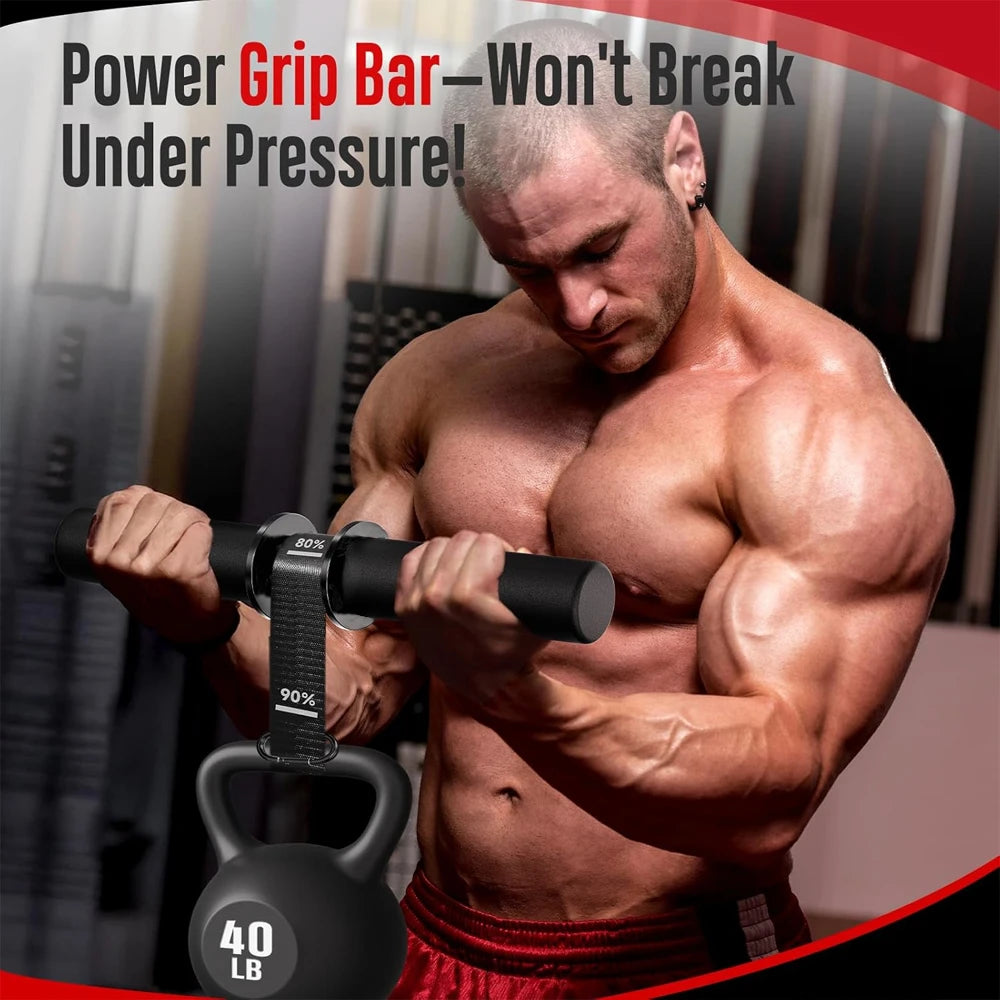 Wrist Roller Forearm Strength Trainer - Durable Home Workout Equipment with Thickened Non-Slip Handle and Adjustable Belt