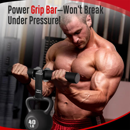 Wrist Roller Forearm Strength Trainer - Durable Home Workout Equipment with Thickened Non-Slip Handle and Adjustable Belt