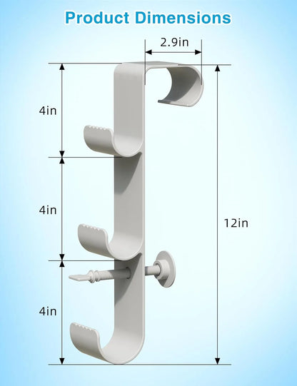 Adjustable Pool Pole Hooks - 2/3-Hook Swimming Pool Equipment Hanger for Telescopic Skimmer Poles and Pool Accessories