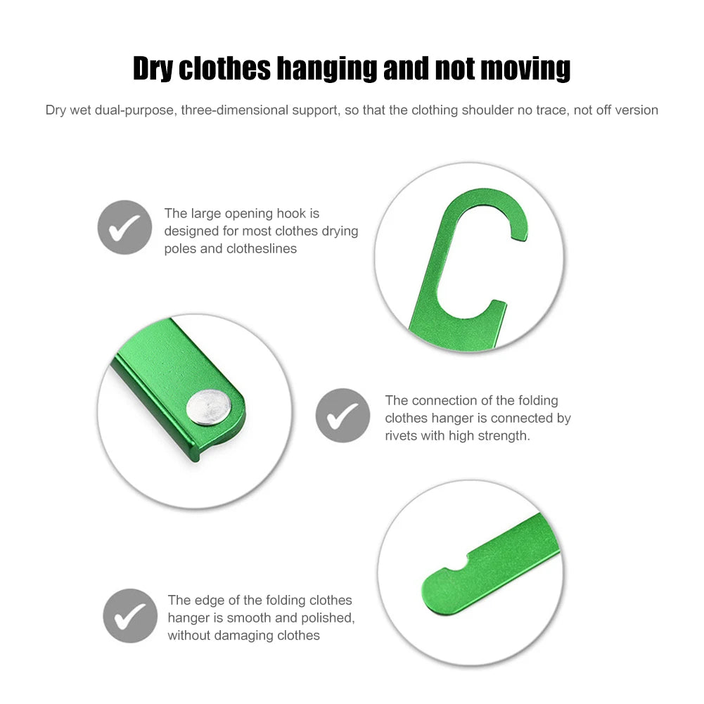 Portable Aluminum Alloy Folding Hanger - Space-Saving Coat Drying Rack for Camping and Travel