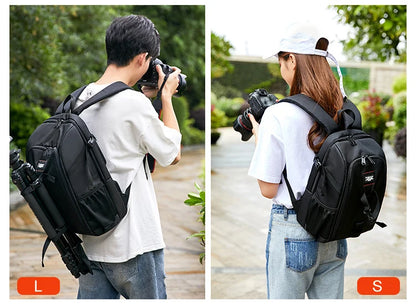Large Capacity Camera Backpack - Waterproof DSLR Bag with Tripod Holder & Rain Cover