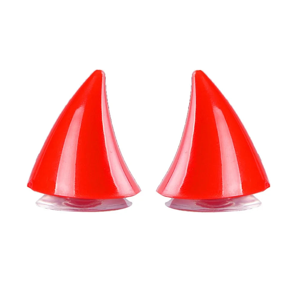 Motorcycle Helmet Horn Decoration - 2 Pack Rubber Corner Horns for Full Face Motocross & Off-Road Helmets