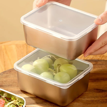 Premium Stainless Steel Food Container Set - 6-Piece Leakproof & Stackable Storage with Secure Lids for Outdoor Adventures, School & Travel