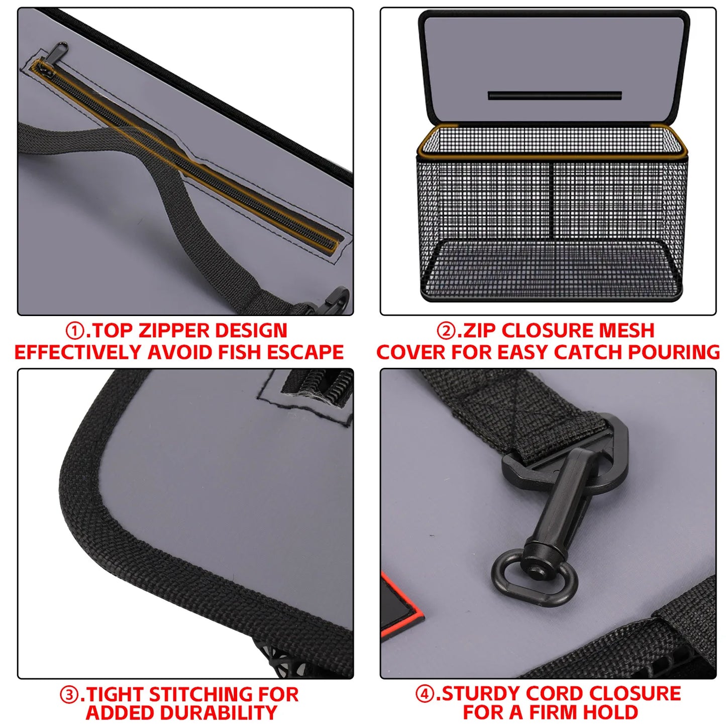 Foldable Fishing Cage Net - Collapsible Fish Trap for Carp, Shrimp, Crayfish & Lobster