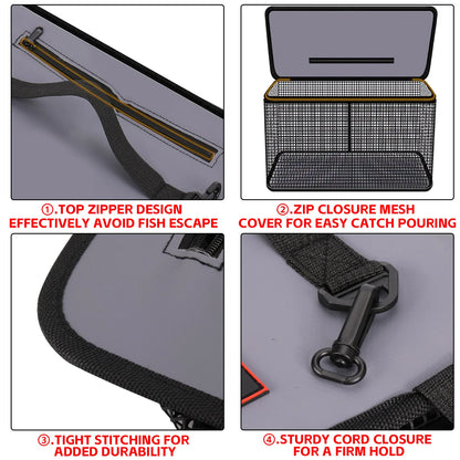 Foldable Fishing Cage Net - Collapsible Fish Trap for Carp, Shrimp, Crayfish & Lobster