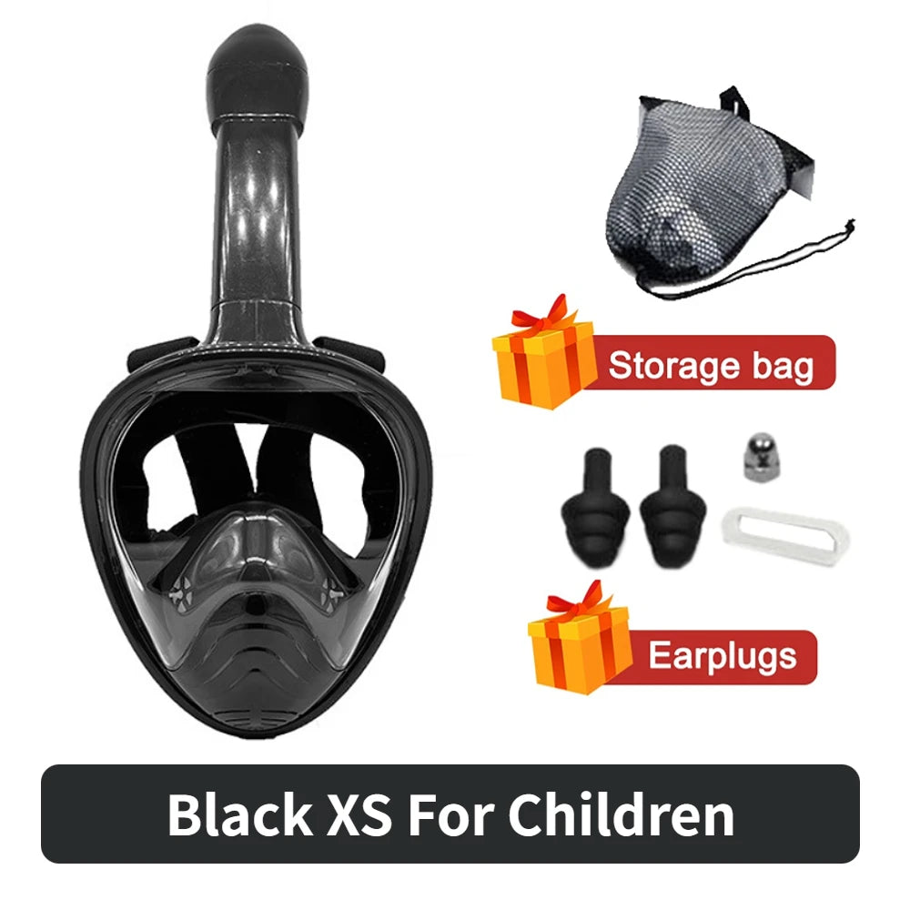 Full Face Snorkeling Mask - Anti-Fog Underwater Diving Goggles for Kids & Adults Swimming Equipment