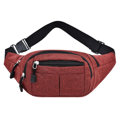 Men's Waterproof Canvas Crossbody Bag - Korean Style Outdoor Sports Waist Pack with Multiple Carry Options
