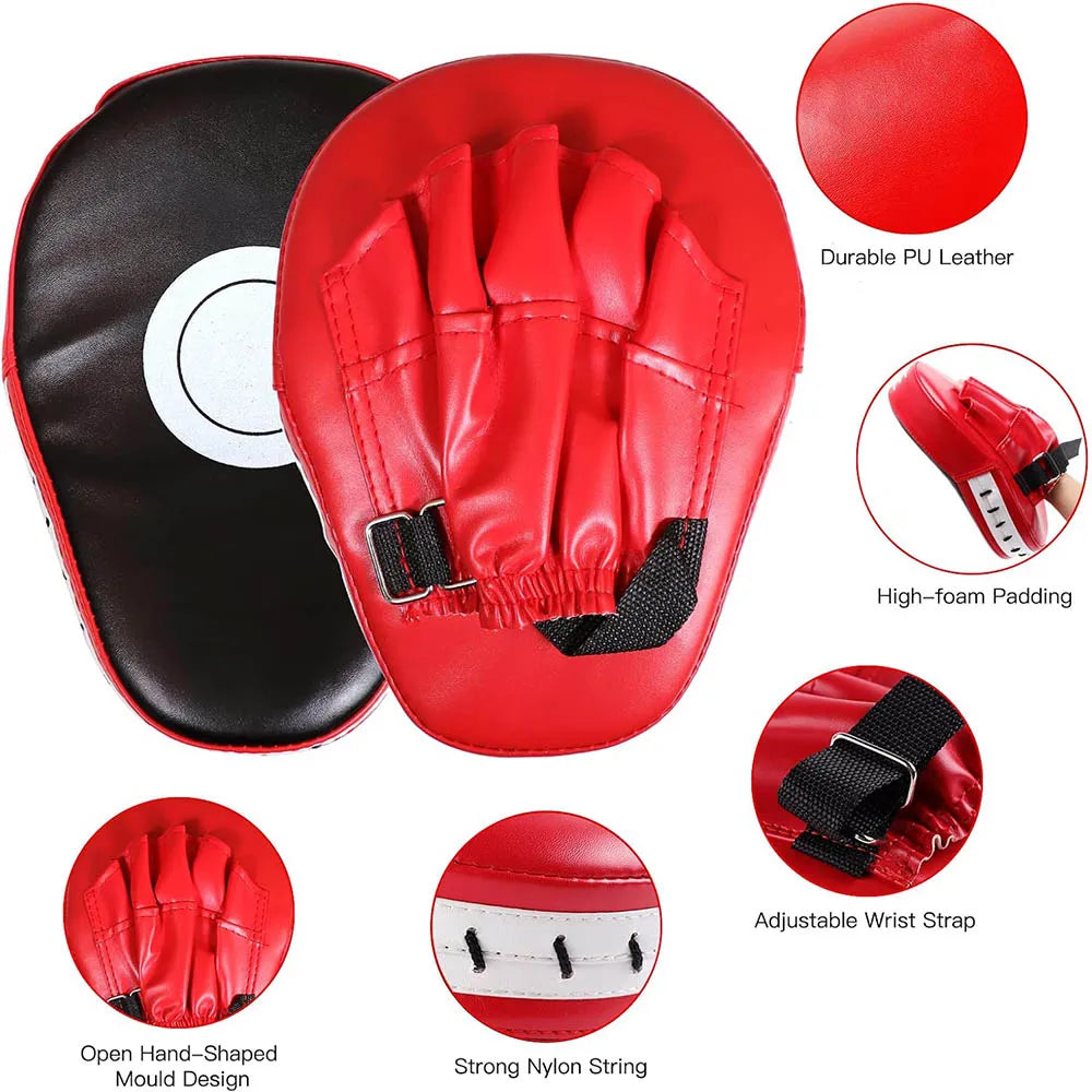 Leather Boxing Foot Target Pads - MMA Muay Thai Kicking Training Equipment for Kids & Adults