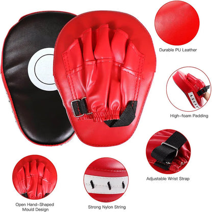 Leather Boxing Foot Target Pads - MMA Muay Thai Kicking Training Equipment for Kids & Adults