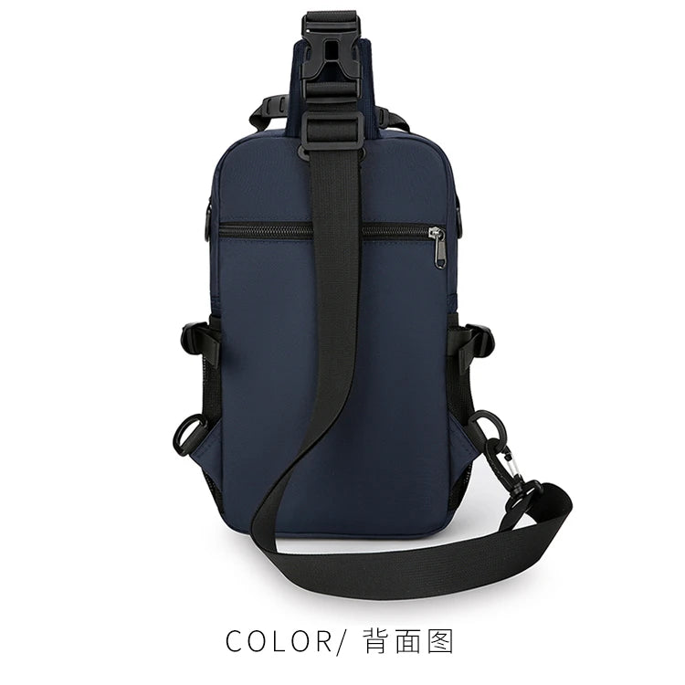 Men's Oxford Chest Pack - Unisex Crossbody Waist Bag with Zipper Pockets