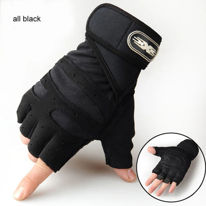 Premium Half-Finger Workout Gloves with Wrist Wrap - Men & Women - Weight Lifting, Training, Cycling & Gym