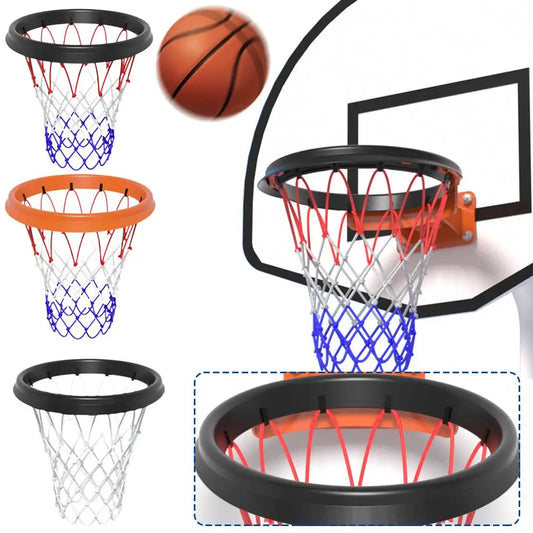 Portable Basketball Net - 45cm/17.72" TPU Professional Hoop Frame - Universal Rimless Basket Accessory
