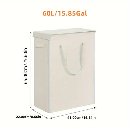 Wheeled Laundry Hamper with Lid - Closed Storage Basket for Bedroom, Bathroom & Laundry Room