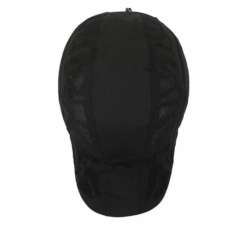 Men's Quick-Dry Mesh Golf Cap - Breathable Flat Visor Sun Hat for Outdoor Sports