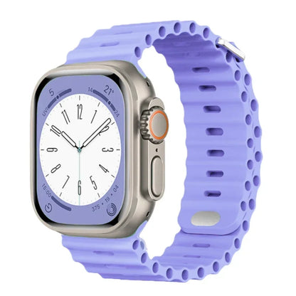 Ocean Strap Silicone Band for Apple Watch - Compatible with Ultra 2, Series 9/8/7/6/5/4/3/SE - All Sizes (49mm, 45mm, 44mm, 42mm, 41mm, 40mm) - Premium Silicone Bracelet Wristband