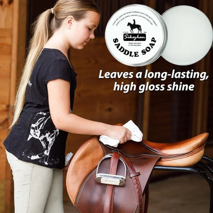 Premium Leather Saddle Cream - Deep Conditioning, Waterproofing & Shine Enhancer for Horse Tack & Gear
