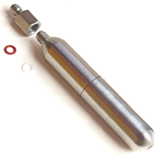 33g Refillable CO2 Cartridge - Multi-Purpose Gas Cylinder for Athletic Equipment & Emergency Gear