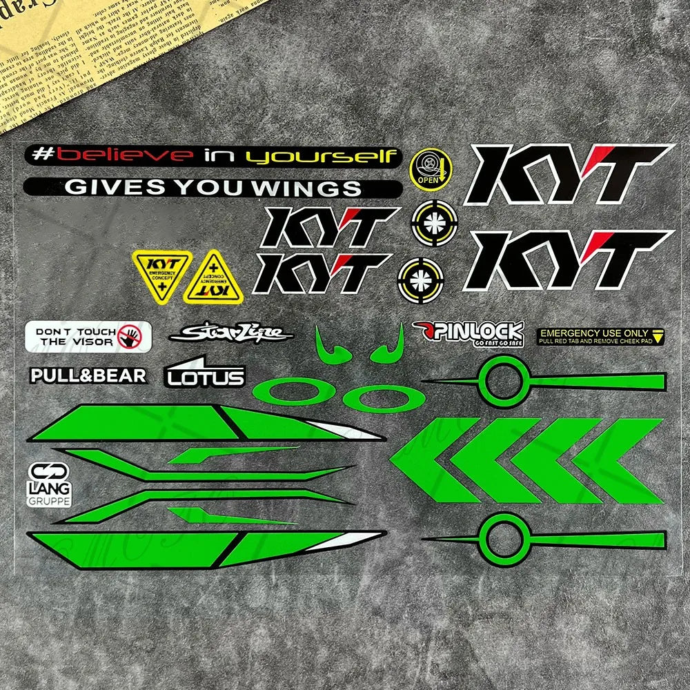 Reflective Motorcycle Helmet Visor Sticker - Waterproof Racing Decals for SHOEI, HJC, KYT Helmets