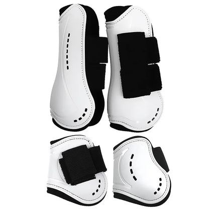 Adjustable Horse Leg Splint Boots - PU Neoprene Protective Support for Training, Racing, Riding & Jumping