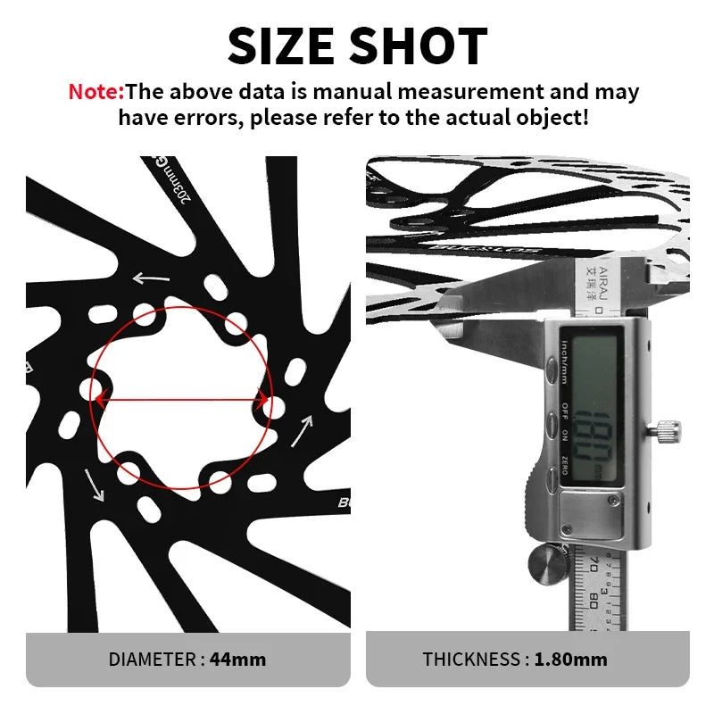 Ultralight Hydraulic Disc Brake Rotor 160/180/203mm - Mountain & Road Bike Compatible with Free Mounting Bolts