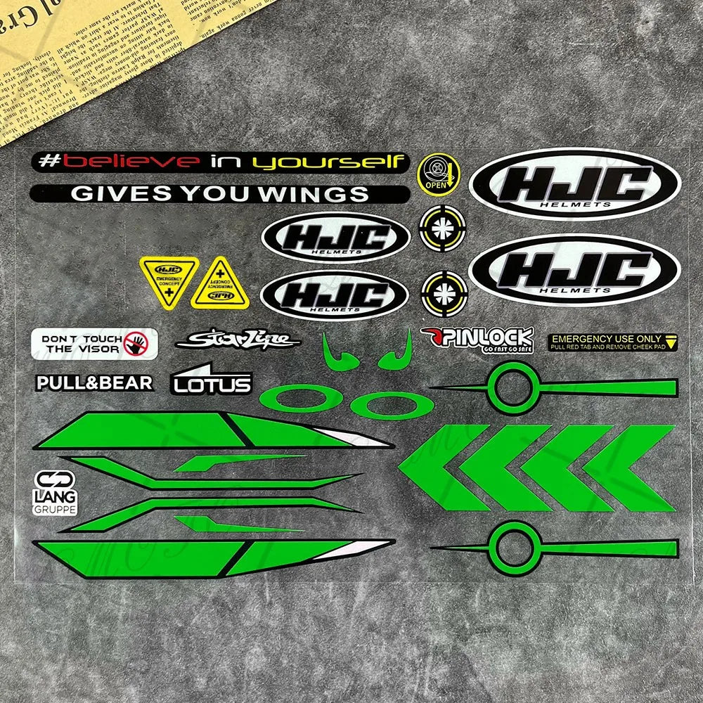 Reflective Motorcycle Helmet Visor Sticker - Waterproof Racing Decals for SHOEI, HJC, KYT Helmets