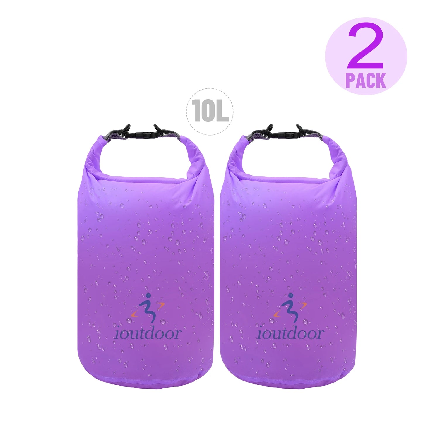Waterproof Dry Bag 10L - Lightweight Combo Wet/Dry Bag for Kayaking Swimming Fishing Rafting - 210T Polyester