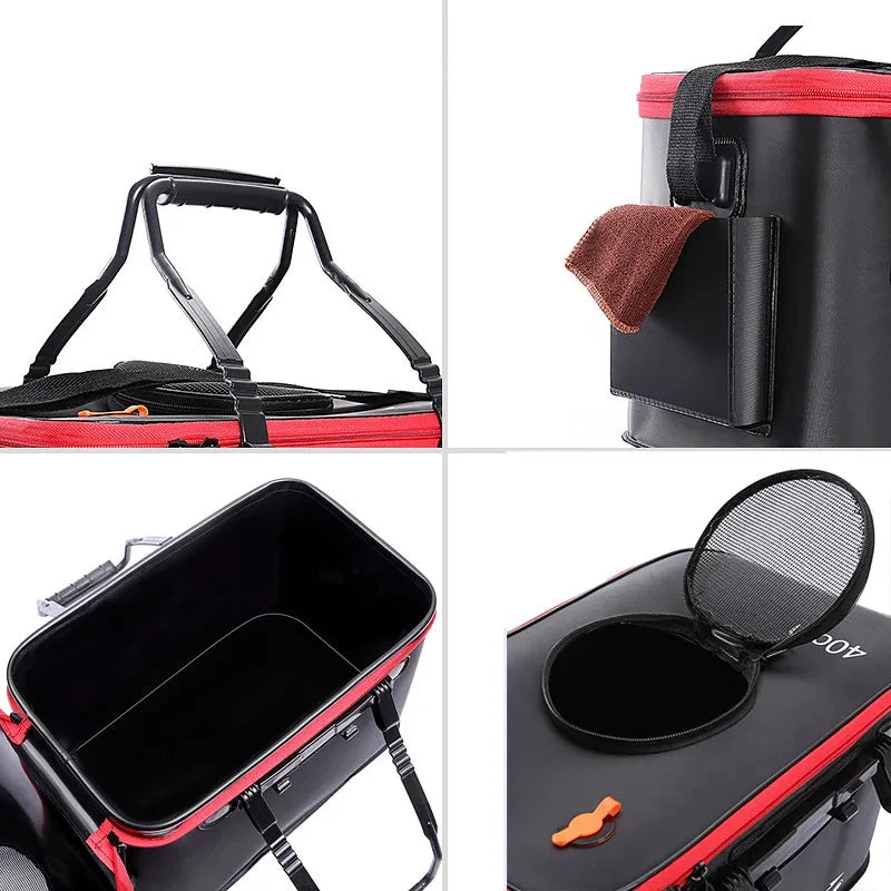 Portable EVA Folding Fish Bucket - Thickened Live Fish Tank for Outdoor Fishing (No Oxygen Pump Required)