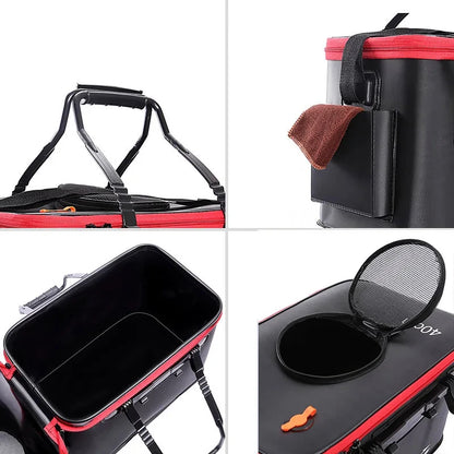 Portable EVA Folding Fish Bucket - Thickened Live Fish Tank for Outdoor Fishing (No Oxygen Pump Required)