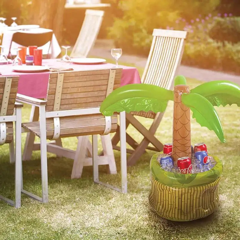 Tropical Palm Tree Inflatable Cooler - Pool Party Drink Holder