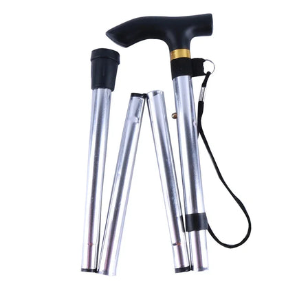 Aluminum Alloy Telescopic Walking Stick - Adjustable Folding Hiking Trekking Poles for Outdoor Activities and Elderly Support