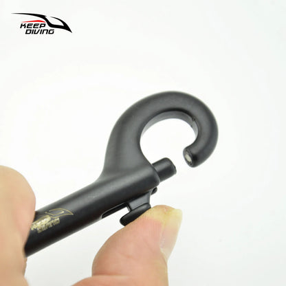 KEEP DIVING 316 Stainless Steel Double-Ended Scuba Diving Hook - BCD Equipment Accessory with Quick Draw Snap Bolt Kit (1 Piece)