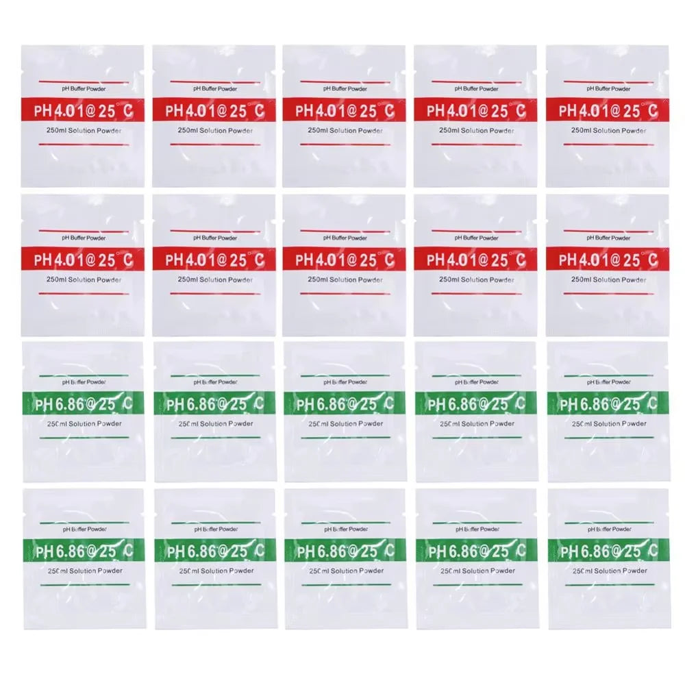 pH Buffer Powder Calibration Solution - 25pcs 4.00/6.86/9.18 for pH Test Meters