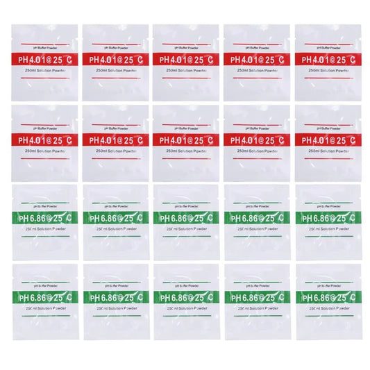 pH Buffer Powder Calibration Solution - 25pcs 4.00/6.86/9.18 for pH Test Meters