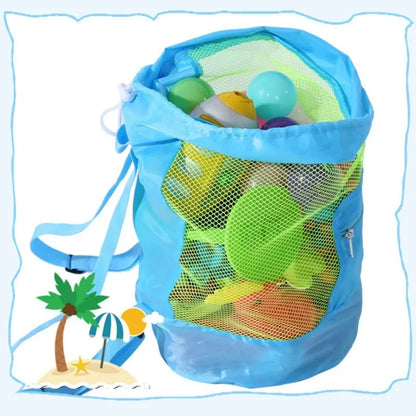 Foldable Mesh Beach Bag - Portable Waterproof Swimming Toy Storage Basket for Children