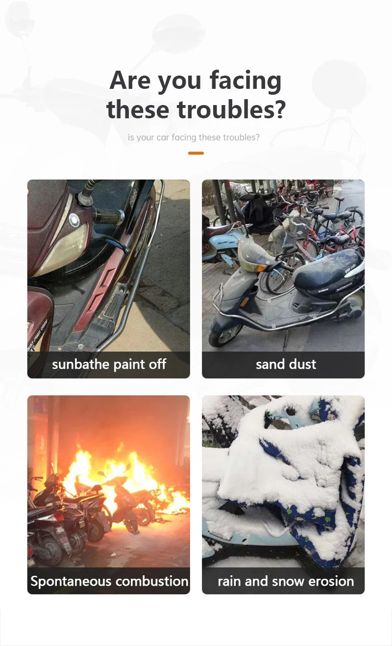 Universal Motorcycle Cover - Waterproof Oxford Fabric with UV Protection, Dustproof & Sunshade for Outdoor Motorbike Storage