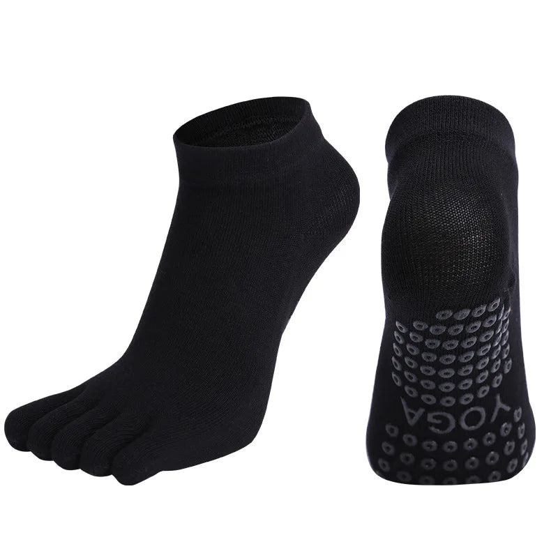 Five-Finger Cotton Yoga Socks - Non-Slip Breathable Quick-Dry Sports Socks for Pilates, Dance, Gym & Fitness