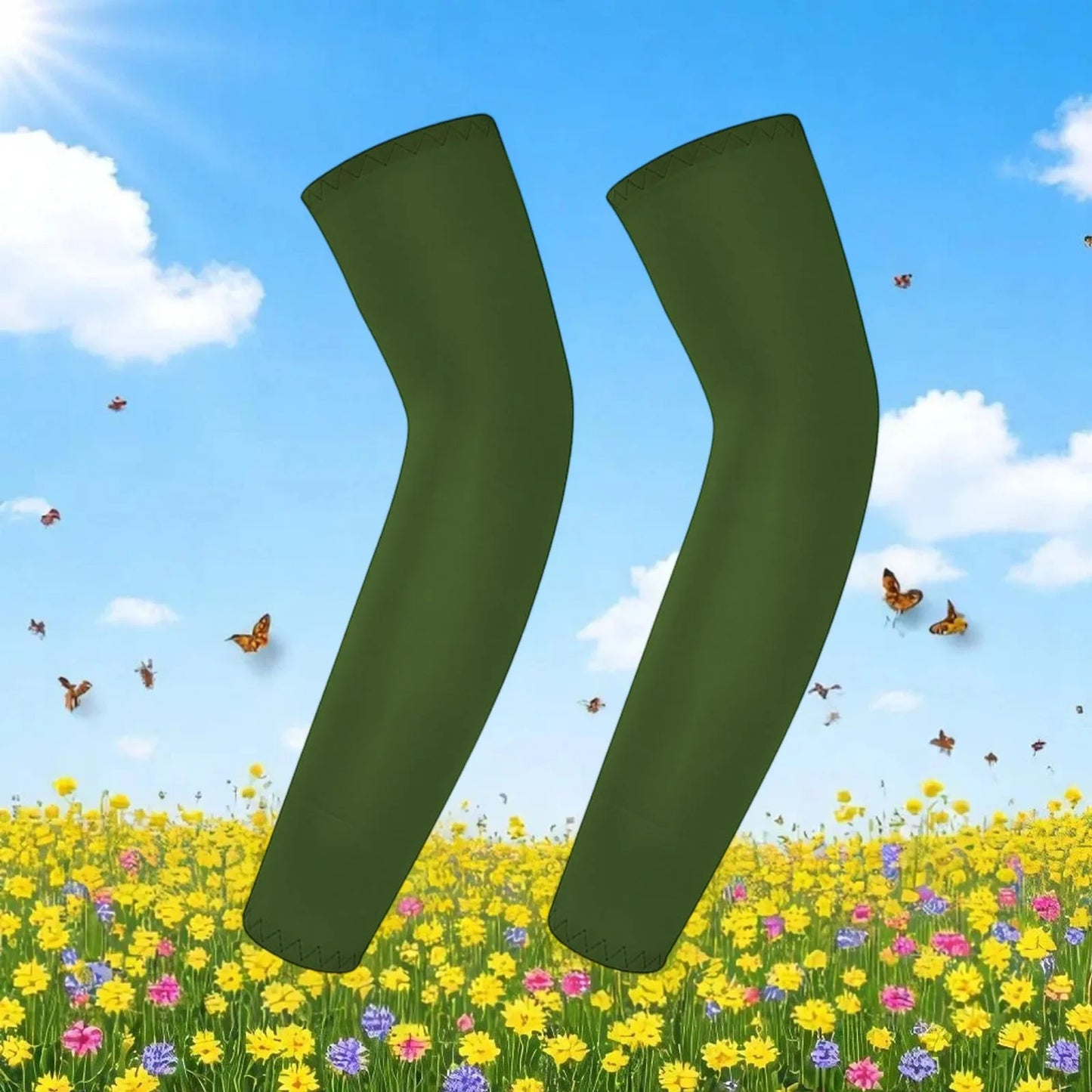 Children's Ice Silk Cooling Arm Sleeves - Quick-Dry UV Protection Cycling Arm Guards for Girls Outdoor Sports (1 Pair)