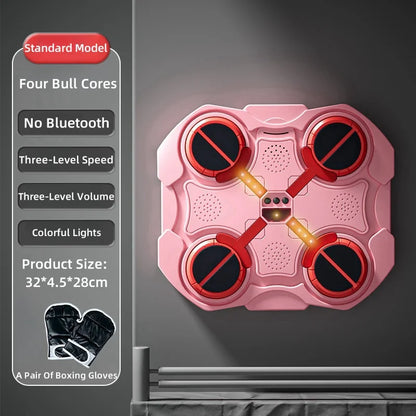 Smart Music Boxing Trainer - Wall-Mounted Electronic Strike Target for Home Indoor Training & Reaction Development