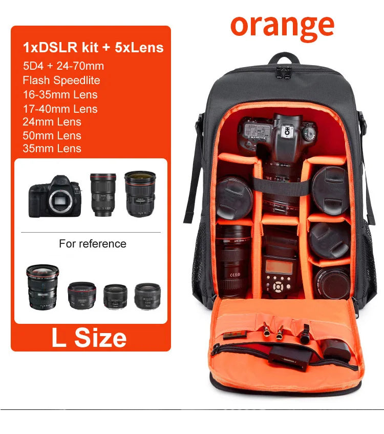 Waterproof Camera Backpack - Oxford Cloth Photography Bag for Outdoor DSLR Use