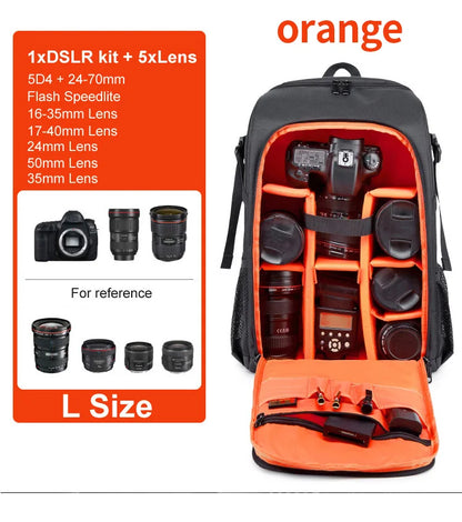 Waterproof Camera Backpack - Oxford Cloth Photography Bag for Outdoor DSLR Use