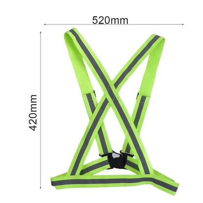 Adjustable Reflective Safety Vest - High-Visibility Elastic Straps for Night Running, Cycling & Outdoor Activities - Adults & Children